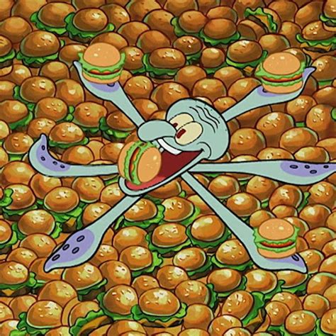 squidward krabby patty|squidward full of krabby patties.